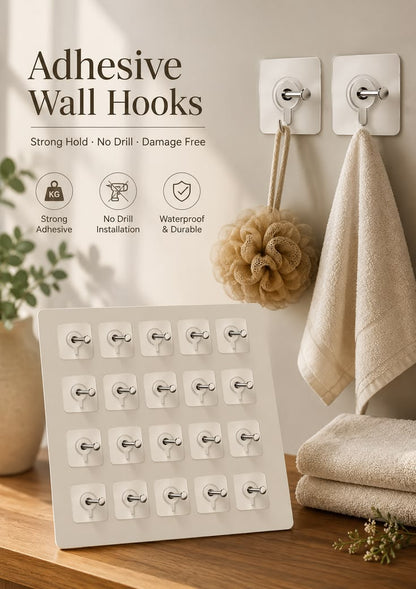 10PCS Heavy-Duty Transparent Self-Adhesive Wall Hooks | No Drill Waterproof Multipurpose Hooks10PCS Heavy-Duty Transparent Self-Adhesive Wall Hooks | No Drill Waterproof Multipurpose Hooks