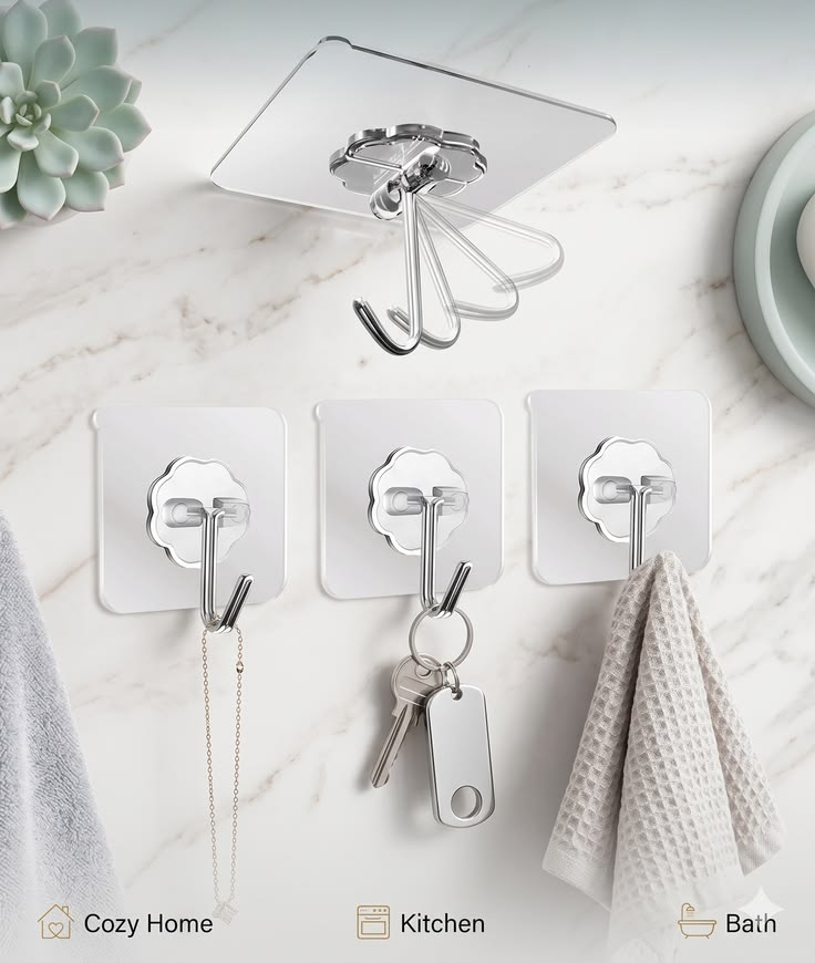 10PCS Heavy-Duty Transparent Self-Adhesive Wall Hooks | No Drill Waterproof Multipurpose Hooks10PCS Heavy-Duty Transparent Self-Adhesive Wall Hooks | No Drill Waterproof Multipurpose Hooks